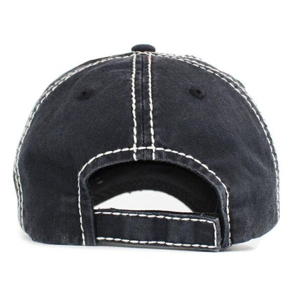 Womens This is God's Country Vintage Ballcap Baseball Cap Hat Distressed Blue - Picture 2 of 3